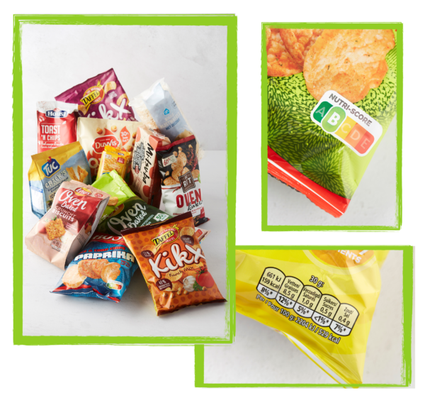 Labels on snack products