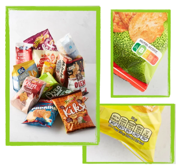Labels on snack products