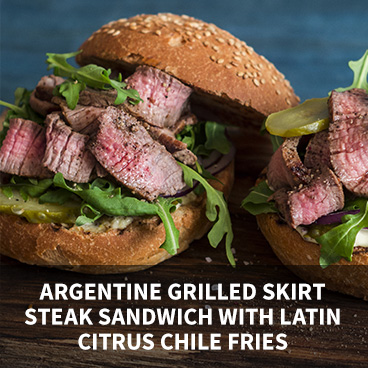 Griffith Argentine Grilled Skirt Steak Sandwich with Latin Citrus Chile Fries