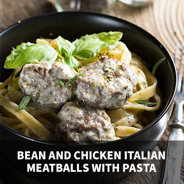 Griffith Bean and Chicken Italian Meatballs with Pasta