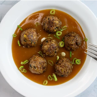 Blended Beef Mushroom and Lentil Meatballs