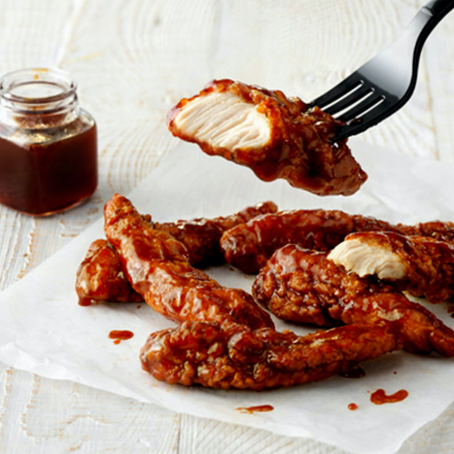 Chicken Tenders seasoned with sodium-free meat rub, topped with Berry BBQ