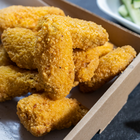 Crispy breaded chicken wings finished and “sauced” with an aromatic spicy chili and yuzu flavor glaze.