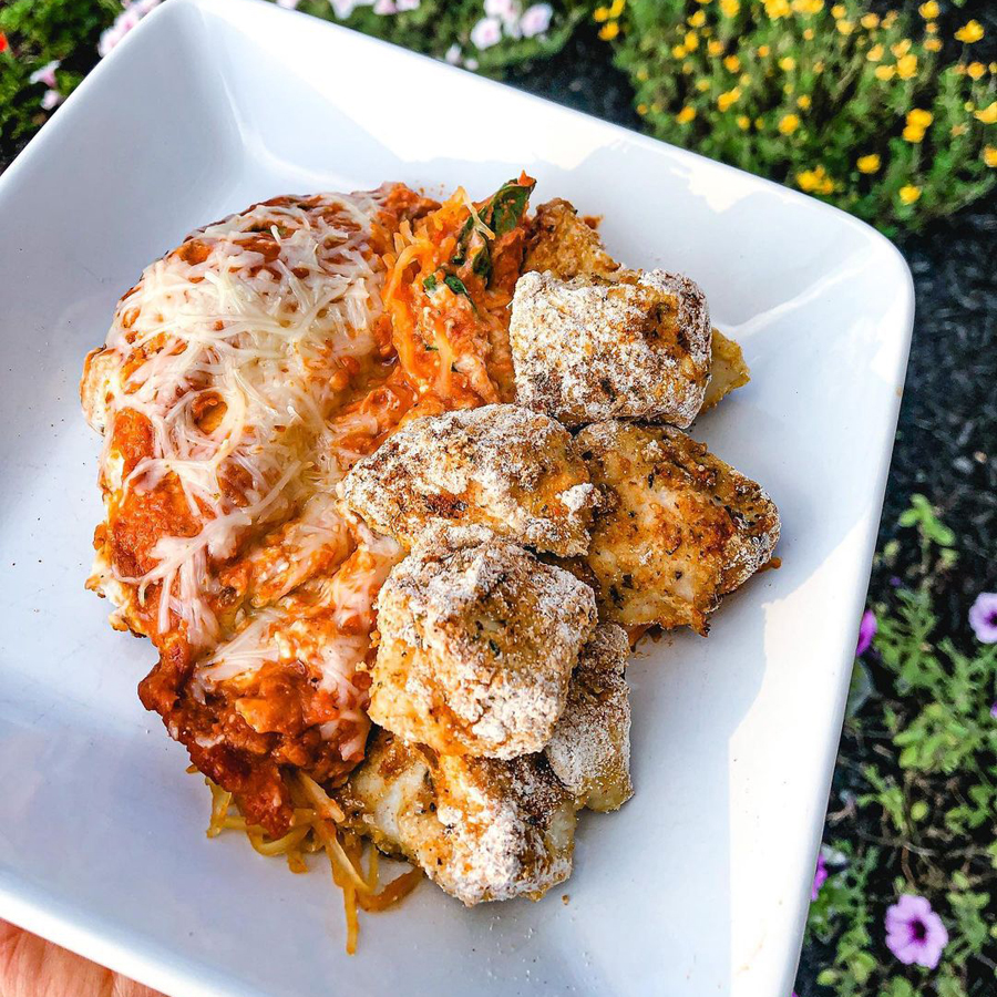Gluten-free chicken nuggets coated with cassava flour and Italian seasoning