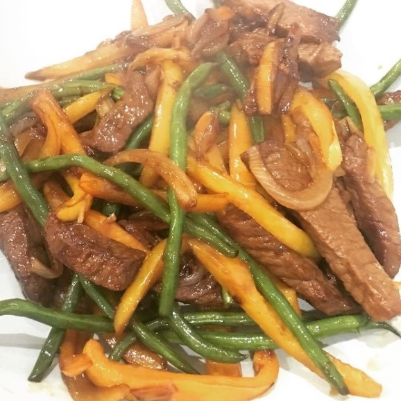 Homemade beef and vegetable stir fry