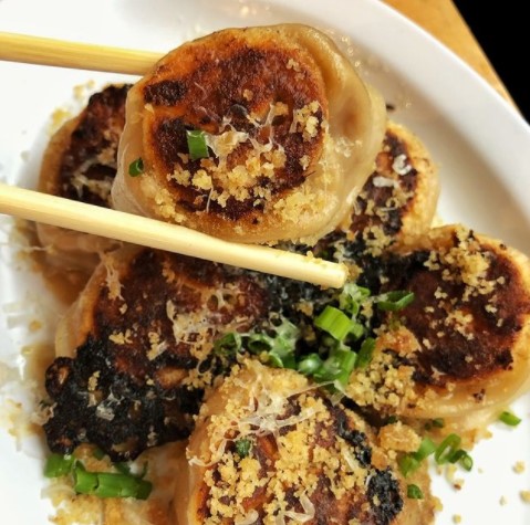 French onion soup dumplings from Mimi Cheng's restaurant