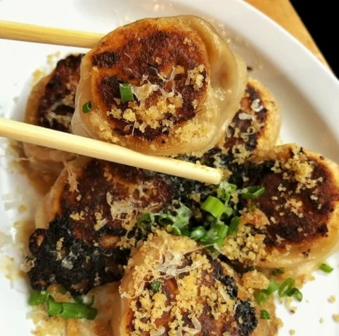 French onion soup dumplings from Mimi Cheng's restaurant