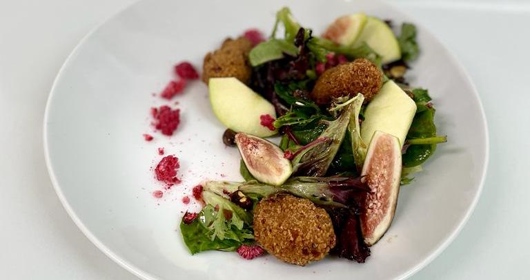 Spicy Grain Salad with Truffle Parmesan Grain Bites