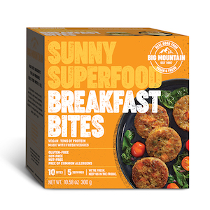 A box of Sunny Superfood Breakfast Bites from Big Mountain Foods.