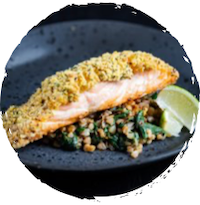 Ancient Grains Top Crusted Salmon uses Griffith Foods Herb & Garlic Ancient Grains Coating System for a whole-grain option with the added benefits of fiber, vitamins, minerals, and healthy fats.