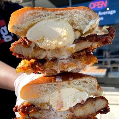 In California, US, a burger chain called iniBurger launched the Nashville Hot Chicken & Ice Cream Sandwich.