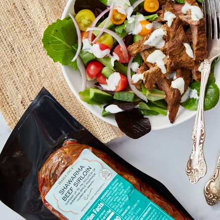  Shawarma Beef Sirloin from Trader Joe's, a grocery retailer in the US, marinated with Shawarma spices and seasonings