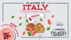 Limited-time Italian Falafel from Garbanzo Mediterranean Fresh, a QSR in the US, featuring tomato-basil flavors