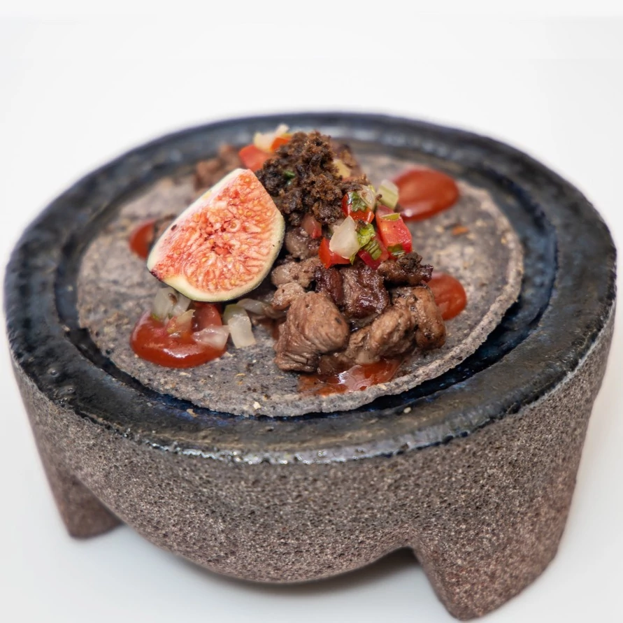 A Wagyu Arrechera Taco appetizer from Limosneros in Mexico City.