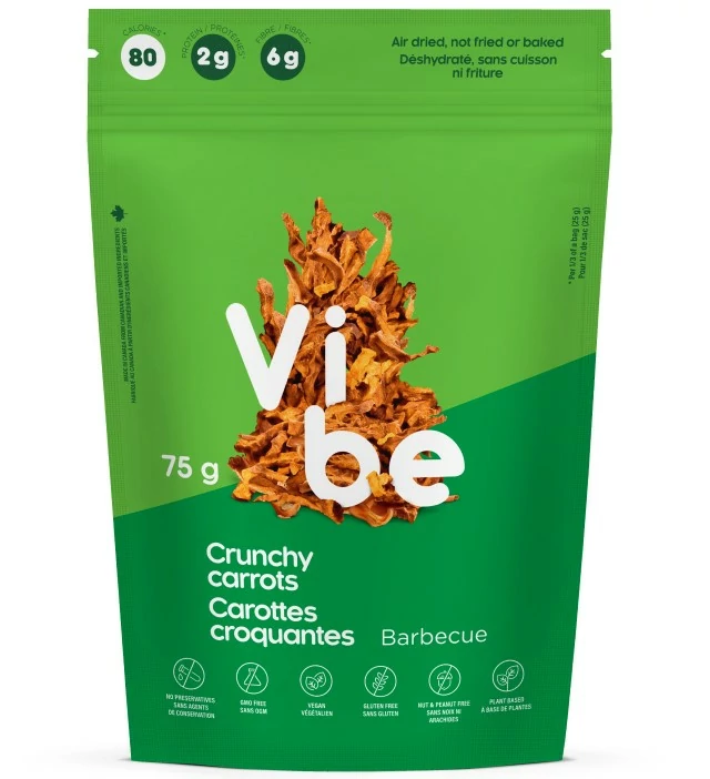 vibe foods crunchy, air-dried carrots