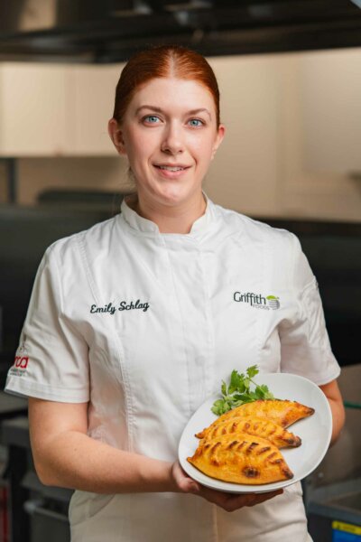 Chef Emily shows off her modern South American Empanadas