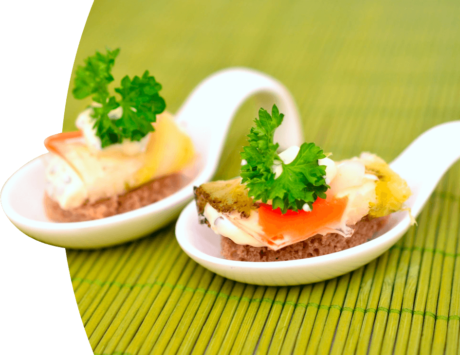 appetizers on spoons