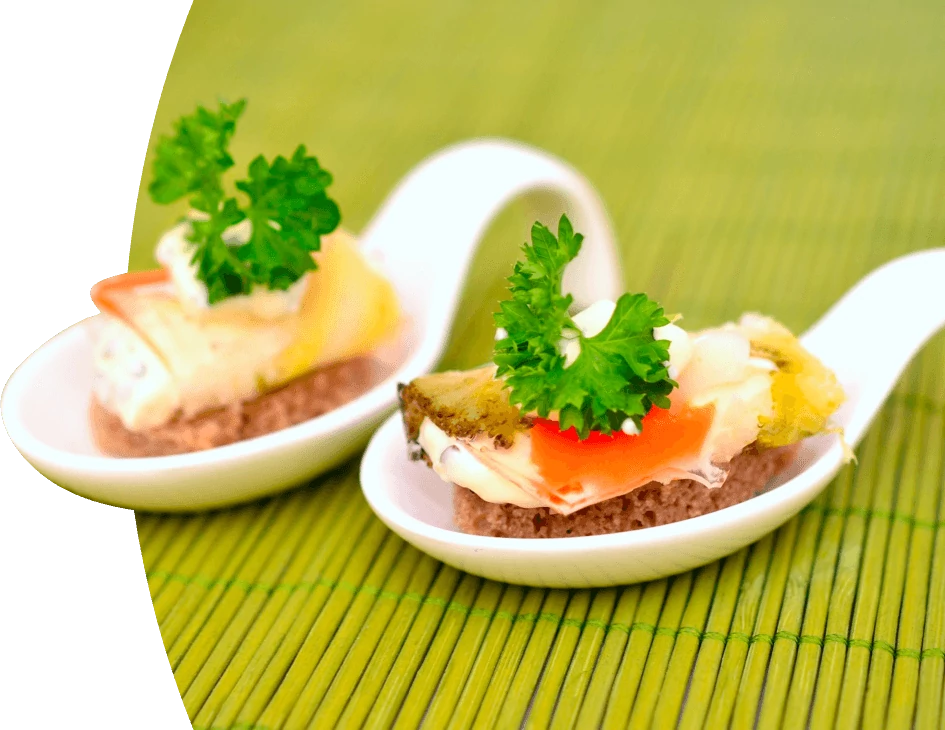 appetizers on spoons