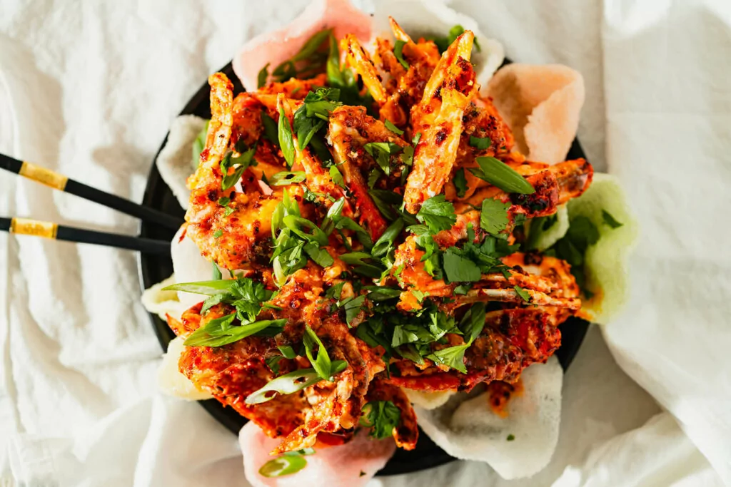 Chili Crab Curry with Flash-Fried Shrimp Krupuk